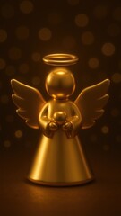 Fototapeta premium Golden angel figurine wallpaper for mobile