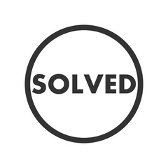 Solved word icon isolated on transparent background