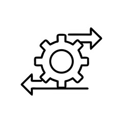 Gear icon with arrows representing process management concept  
