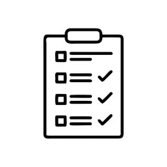 Checklist on clipboard with checked items for process management  