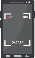 vector illustration mobile phone video record film camera background screen