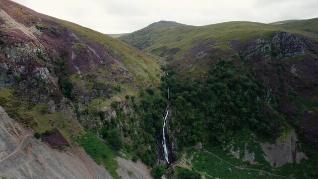 Breathtaking View of Aber Falls in Wales, UK