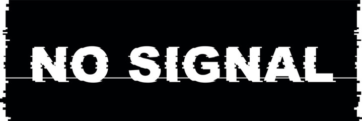 vector illustration black and white no signal text