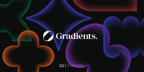 Modern geometric presentation template with big simple shapes. Minimal vector banner.