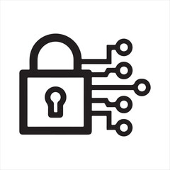 Digital padlock icon representing cybersecurity data protection and network security concepts