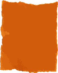 Realistic Torn Orange Paper Strip on White Background	
