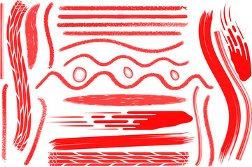 Hand-Drawn Brush Strokes and Decorative Line Elements