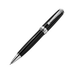 Sleek black ballpoint pen with silver accents (4)
