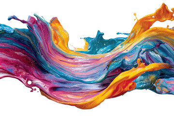 Abstract fluid paint splash in vibrant colors