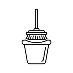Broom inside a bucket