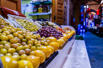 Meknes, Morocco – Colorful Spice Display in a Traditional Market