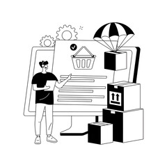 Online shopping, express delivery, and customer service concept