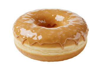 Delicious caramel glazed donut with tempting drips