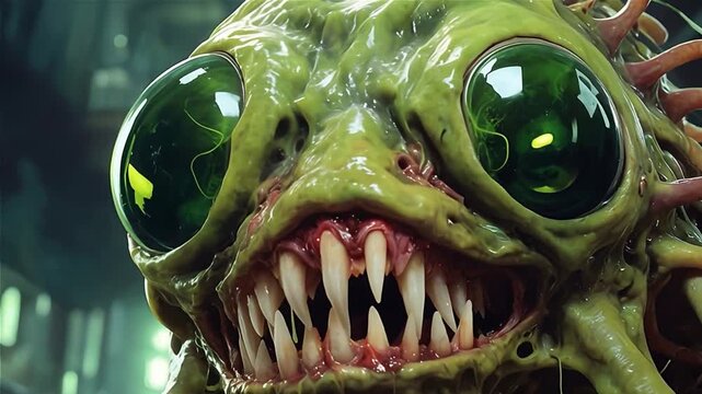 Animation of Green Monster Slime	