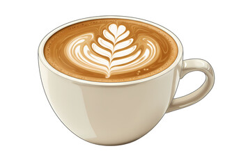 Artistic latte coffee with delicate foam art perfection