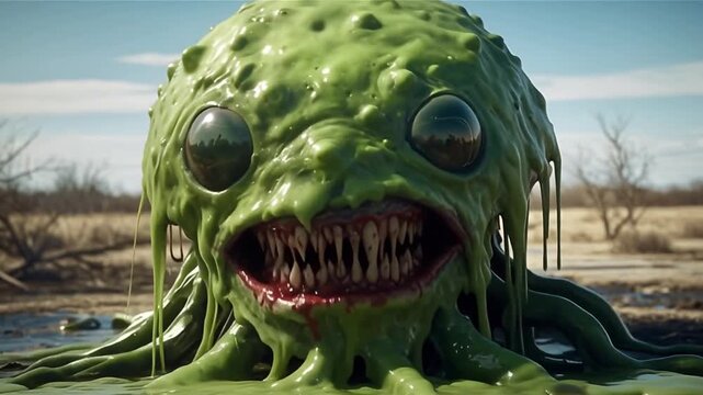 Animation of Green Monster Slime	