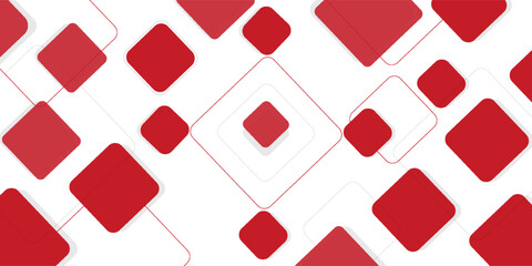 White background with abstract red grey square decoration.EPS.10