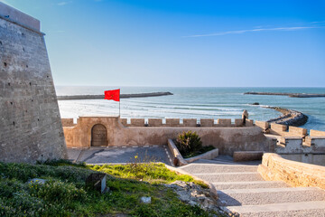 Rabat, Morocco &ndash; Coastal View of Kasbah of the Udayas and Atlantic Ocean