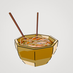 japanese ramen isolated on white background