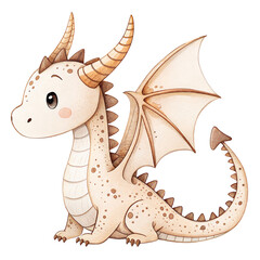 Watercolor Dragon Clipart – Cute Baby Dragon Illustration, Fairytale Nursery Art