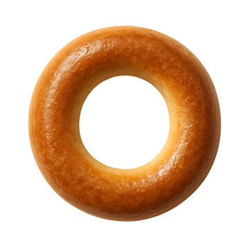 Golden sushka bagel isolated on black background realistic texture