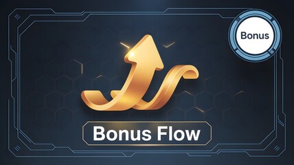 Financial Growth and Incentive Program: Glowing Arrow Graph Showing Upward Trend Leading to a Circular "Bonus" Icon for Reward or Loyalty Flow 