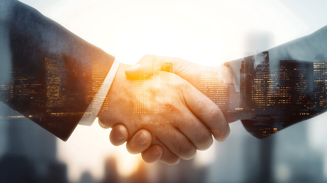Handshake business deal partnership collaboration agreement success team