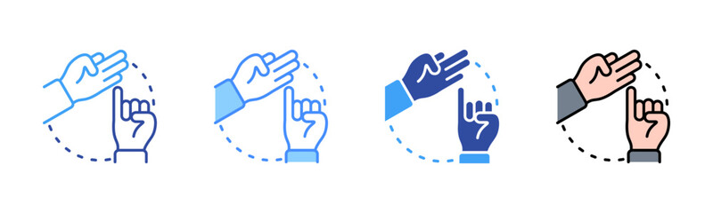 Sign Language Icon, Multi Styles Icon Set