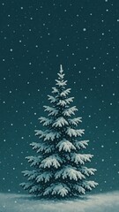 Fototapeta premium Serene snowy tree wallpaper for mobile