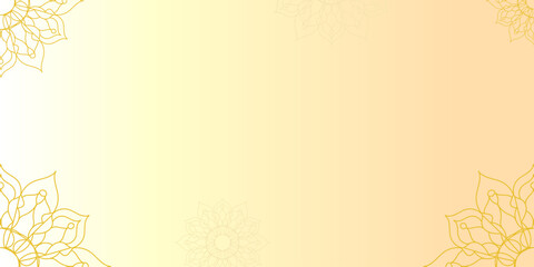Intricate beautiful liner mandala designs adorn the corners of a  gradient light background. Islam, arabic, Indian, ottoman motifs