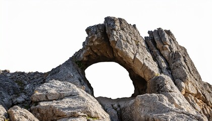 Jagged Rock Formation With Archway Isolated On Transparent Background