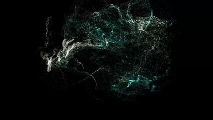 abstract representation of a dynamic, flowing form made of particles, often used in digital art or visual effects. - Powered by Adobe