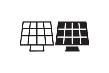 Solar panel Vector icon. Eco friendly clean energy and sun-powered electricity.
