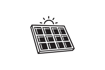 Solar panel Vector icon. Eco friendly clean energy and sun-powered electricity.