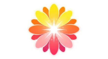 Vibrant abstract floral burst of warm colors