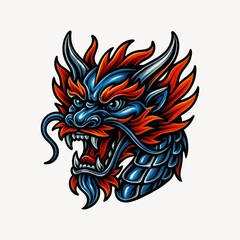 Naklejka premium Vibrant dragon tattoo design