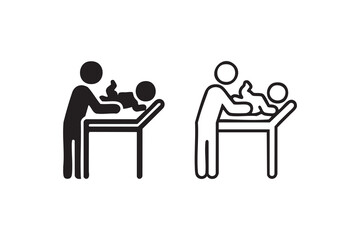 baby changing icon outline different style. Symbol, logo