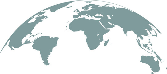 World Map with Curved Horizon earth continents © Click Studio