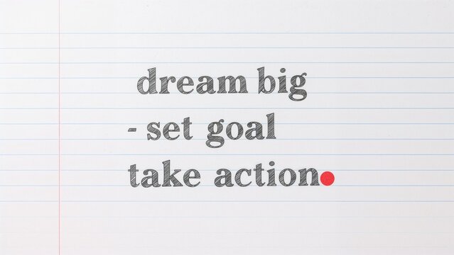 Dream big - set goal take action.