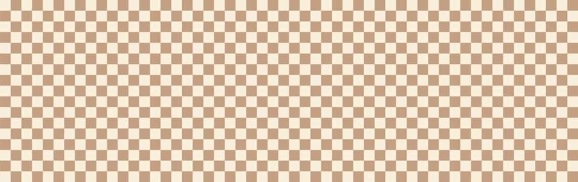 Marble Chess Floor Background. Checkered brown and beige diner pattern with irregular grid for a minimalist wallpaper and vintage backdrop..