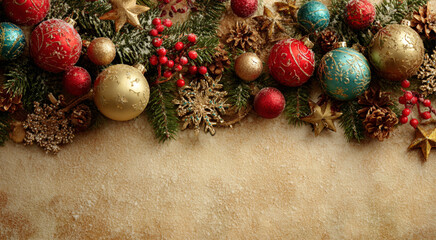 Holiday decor with text space. 