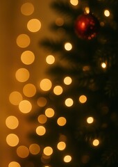 Obraz premium Warm festive bokeh lights wallpaper.