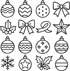 Decorative Ornament Black & White Christmas Icon Pack Elegant
