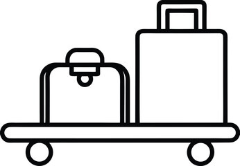 baggage conveyor line art on white background.eps