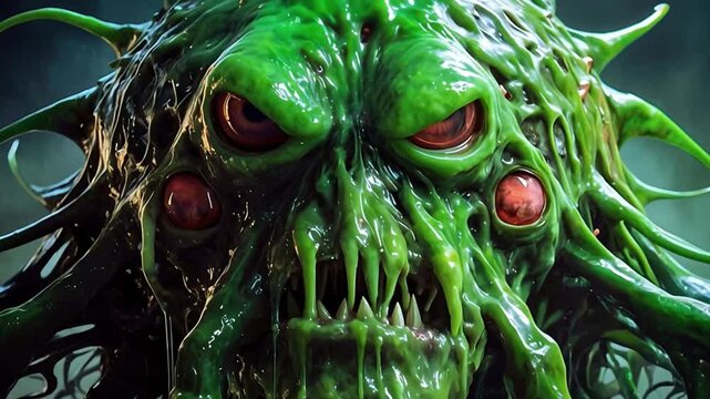 Animation of Green Monster Slime	