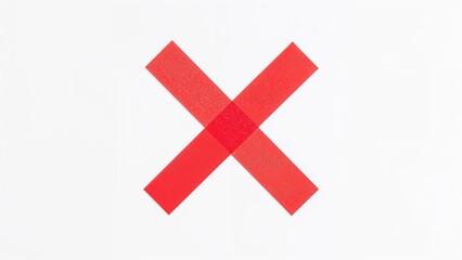 Obraz premium Red cross mark on white background.