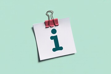 Information sign on paper note with pink clip for faq help and assistance