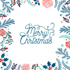 Obraz premium New year and Merry Christmas beautiful card. Not AI, Vector illustrations frame.