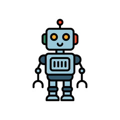 Robot icon on White Background Vector Art Illustration on white background.