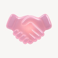 Obraz premium Glossy handshake illustration symbolizing partnership.